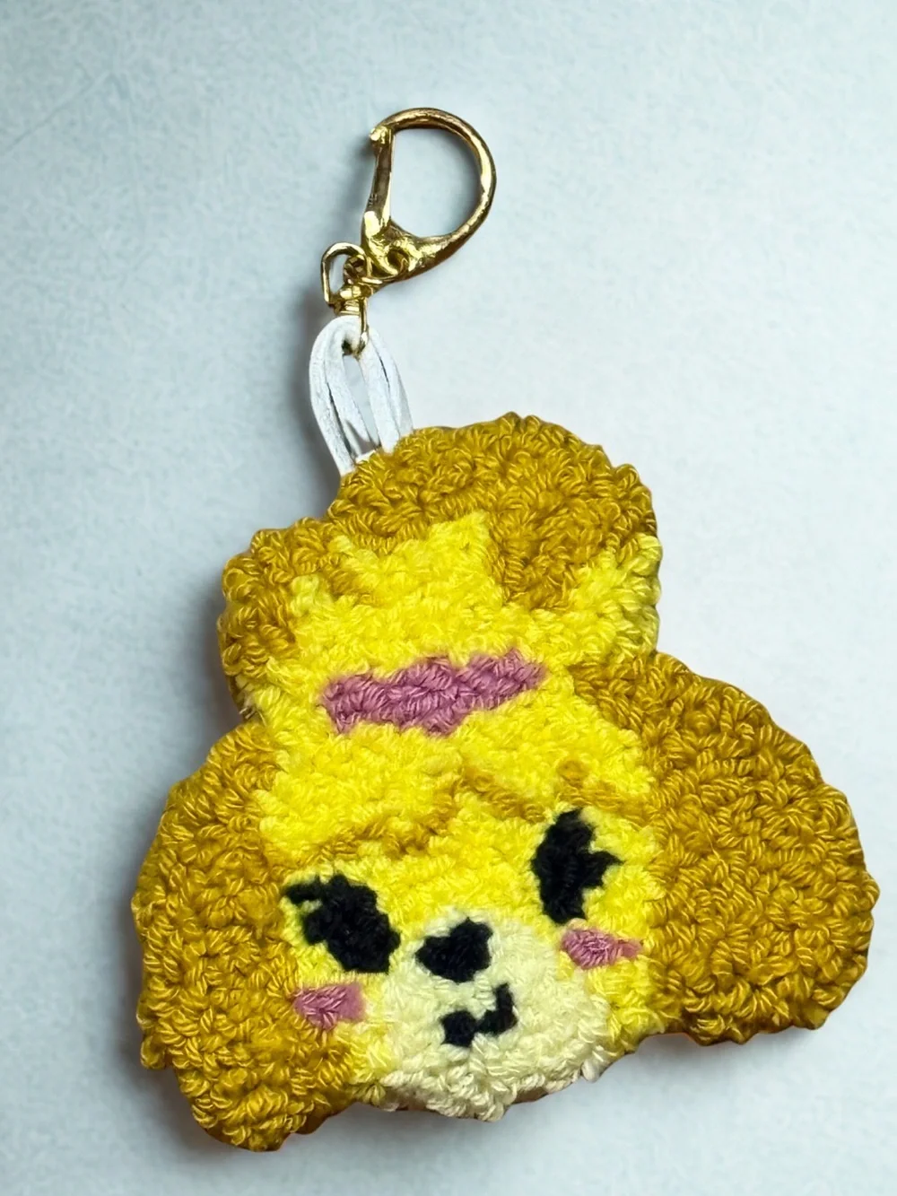Animal Crossing Punch Needle Bag Charm Keychain